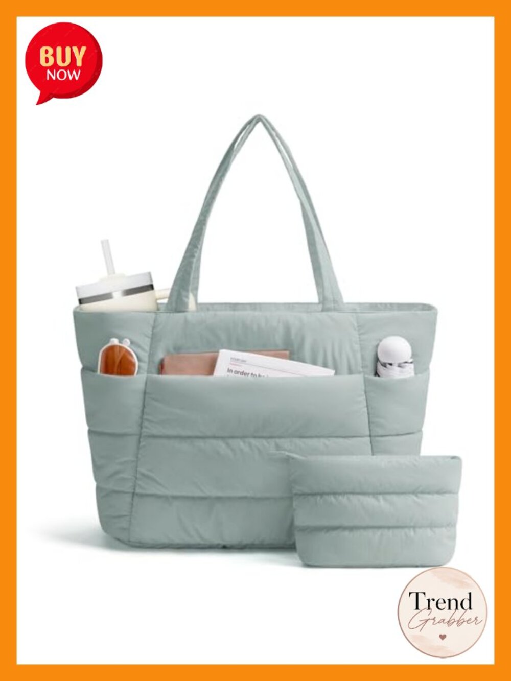 Nylon Quilted Puffer Tote Bag Travel Gym Nurse Work Bag